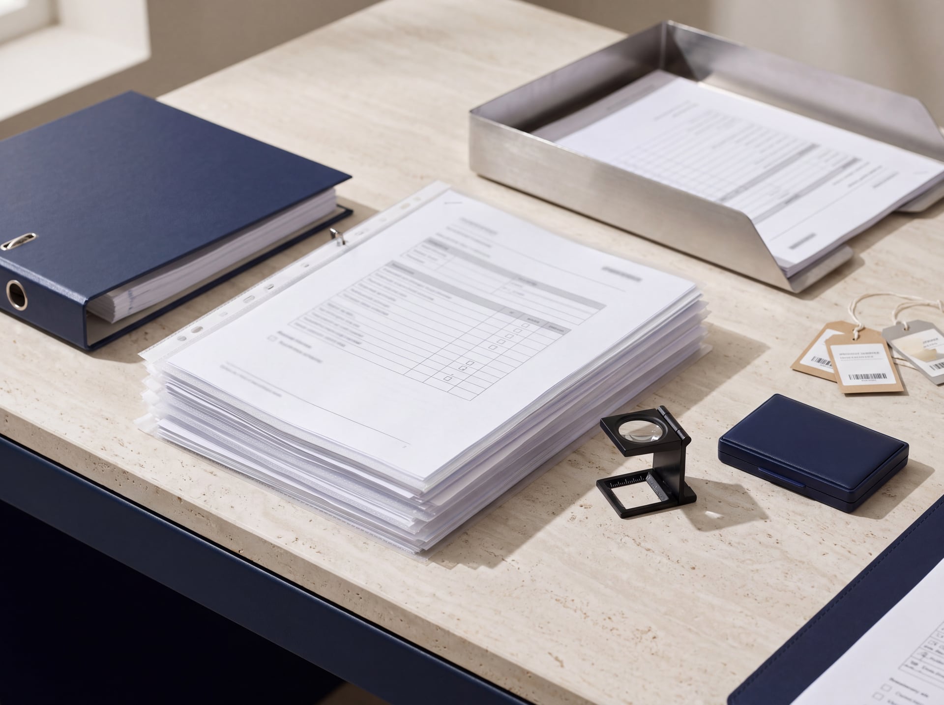 Shipment and product documents prepared for compliance review