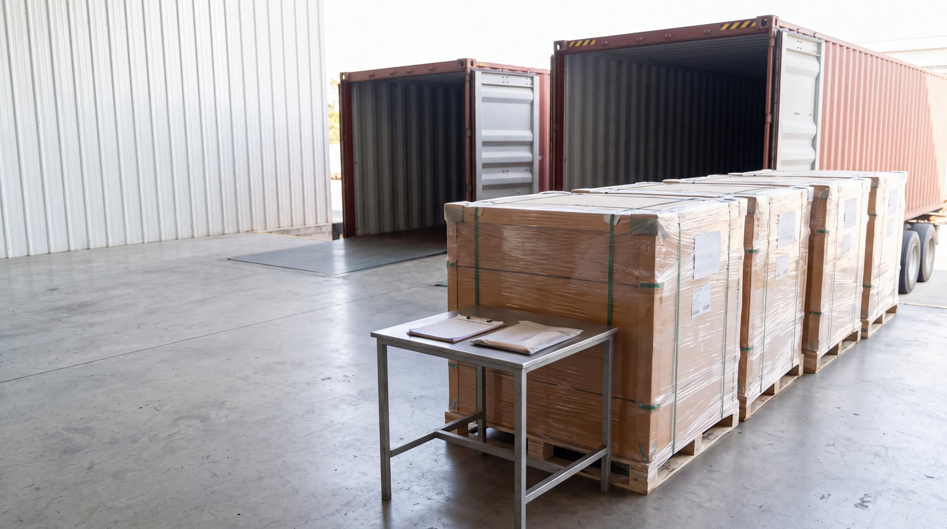 Container shipment prepared for dispatch